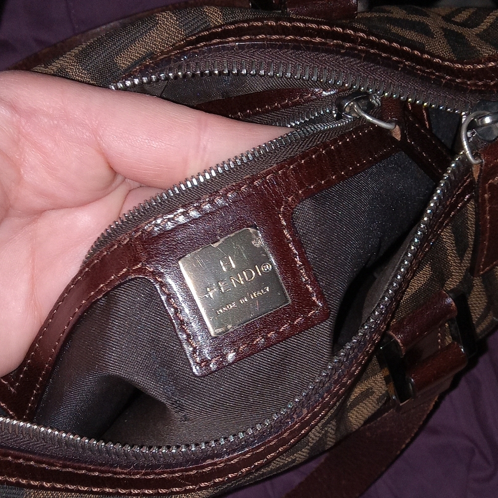 FENDI Zucca Small bag Top handle Satchel AUTHENTIC - Picture 13 of 13